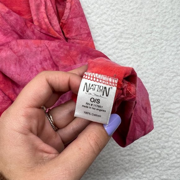 Nation LTD | Pink Tie Dyed 100% Cotton Tank Size One Size - Picture 7 of 10